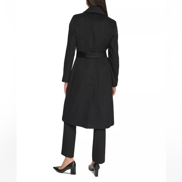 Calvin Klein Women’s Wool Blend Belted Wrap Coat - Picture 4 of 6
